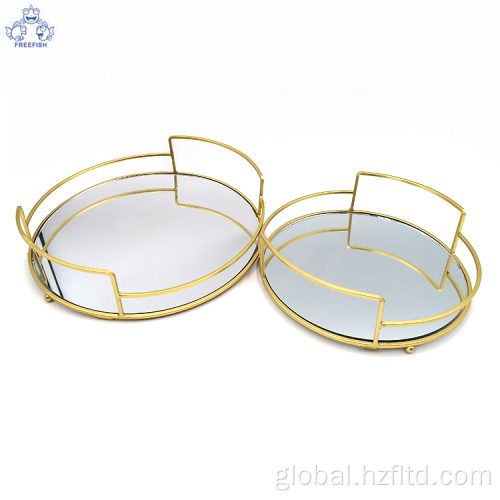 Decorative Metal Tray Decorative Mirrored Vanity Tray for Jewelry Manufactory